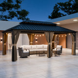 12x10 Hardtop Gazebo, Galvanized Steel Double Roof with Aluminum Frame - Eagle Peak Custom Canopy Tent