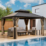 12x10 Hardtop Gazebo, Galvanized Steel Double Roof with Aluminum Frame - Eagle Peak Custom Canopy Tent