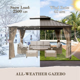 12x10 Hardtop Gazebo, Galvanized Steel Double Roof with Aluminum Frame - Eagle Peak Custom Canopy Tent