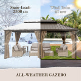 12x10 Hardtop Gazebo, Galvanized Steel Double Roof with Aluminum Frame - Eagle Peak Custom Canopy Tent