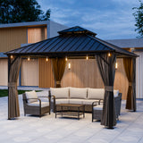 12x10 Hardtop Gazebo, Galvanized Steel Double Roof with Aluminum Frame - Eagle Peak Custom Canopy Tent