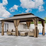 12x10 Hardtop Gazebo, Galvanized Steel Double Roof with Aluminum Frame - Eagle Peak Custom Canopy Tent