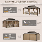 12x10 Hardtop Gazebo, Galvanized Steel Double Roof with Aluminum Frame - Eagle Peak Custom Canopy Tent