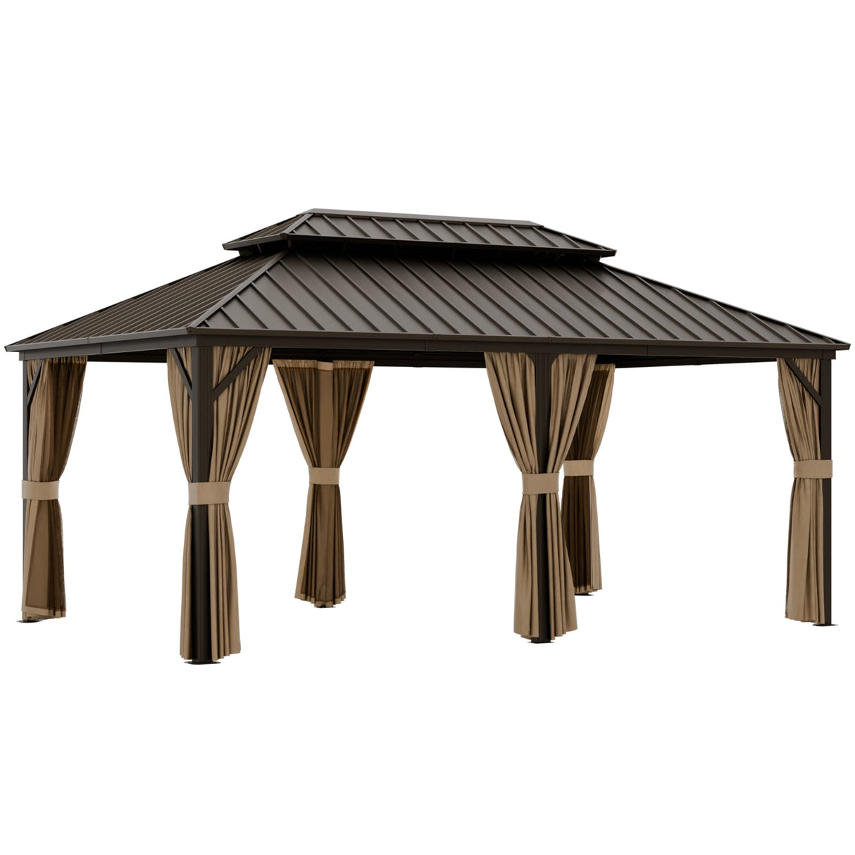 12x10 Hardtop Gazebo, Galvanized Steel Double Roof with Aluminum Frame - Eagle Peak Custom Canopy Tent