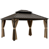 12x10 Hardtop Gazebo, Galvanized Steel Double Roof with Aluminum Frame - Eagle Peak Custom Canopy Tent