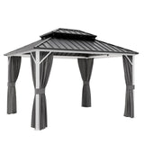 12x10/12x12/12x14/12x16/12x18/12x20 Hardtop Gazebo, Galvanized Steel Double Roof with Aluminum Frame - Eagle Peak Custom Canopy Tent