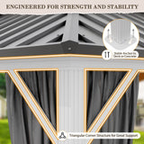 12x10/12x12/12x14/12x16/12x18/12x20 Hardtop Gazebo, Galvanized Steel Double Roof with Aluminum Frame - Eagle Peak Custom Canopy Tent