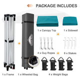 12x12 Commercial Heavy Duty Pop up Canopy with 1 Sidewall - Eagle Peak Custom Canopy Tent