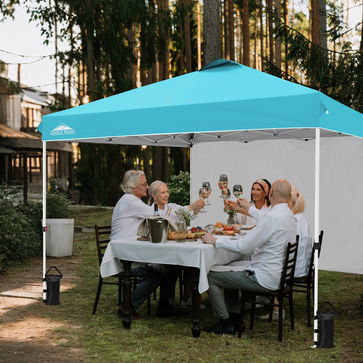 12x12 Commercial Heavy Duty Pop up Canopy with 1 Sidewall - Eagle Peak Custom Canopy Tent