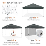 12x12 Commercial Heavy Duty Pop up Canopy with 1 Sidewall - Eagle Peak Custom Canopy Tent
