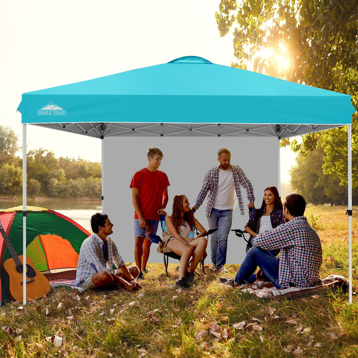 12x12 Commercial Heavy Duty Pop up Canopy with 1 Sidewall - Eagle Peak Custom Canopy Tent