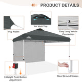 12x12 Commercial Heavy Duty Pop up Canopy with 1 Sidewall - Eagle Peak Custom Canopy Tent