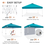 12x12 Commercial Heavy Duty Pop up Canopy with 1 Sidewall - Eagle Peak Custom Canopy Tent