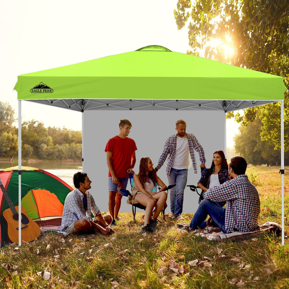 12x12 Commercial Heavy Duty Pop up Canopy with 1 Sidewall - Eagle Peak Custom Canopy Tent
