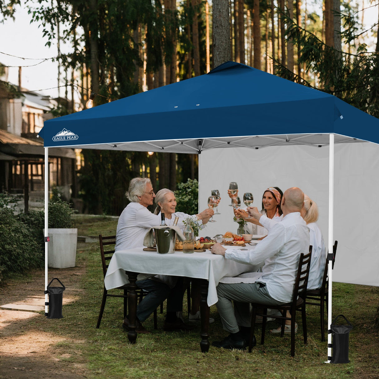 12x12 Commercial Heavy Duty Pop up Canopy with 1 Sidewall - Eagle Peak Custom Canopy Tent