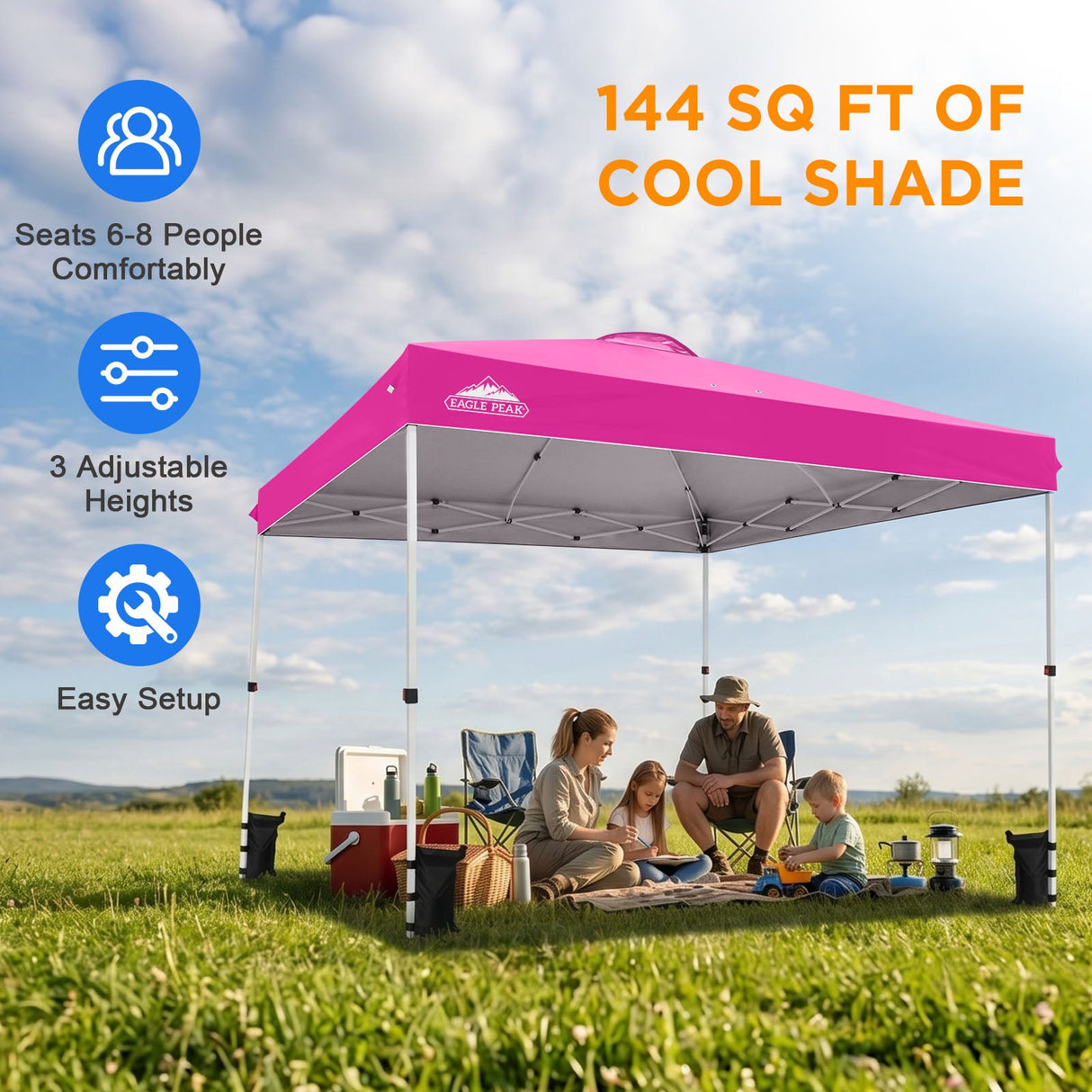 12x12 ft Pop Up Canopy Tent - Eagle Peak