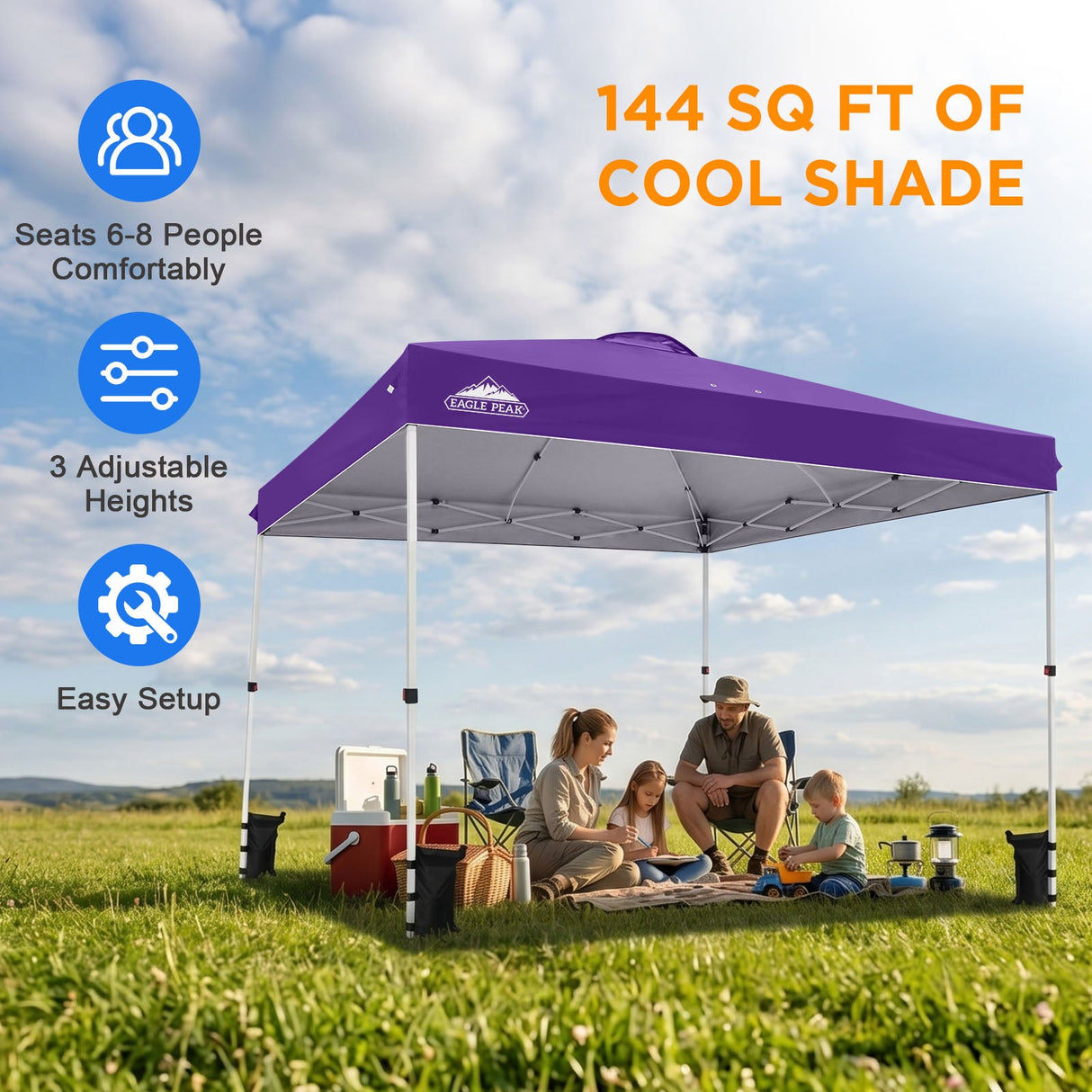 12x12 ft Pop Up Canopy Tent - Eagle Peak