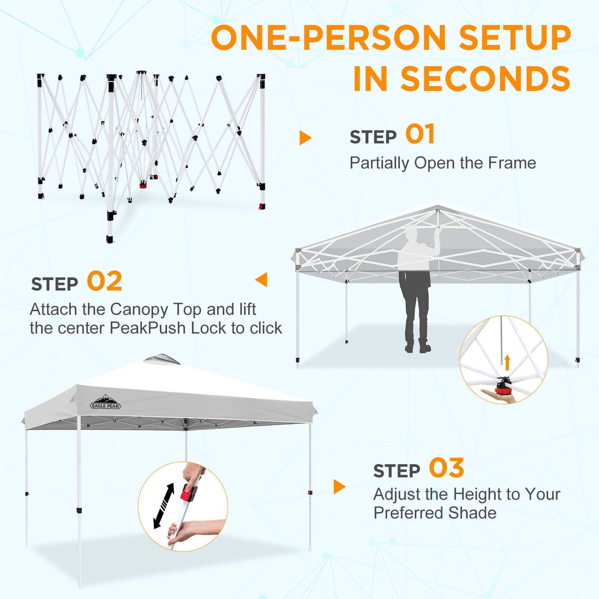 12x12 ft Pop Up Canopy Tent - Eagle Peak