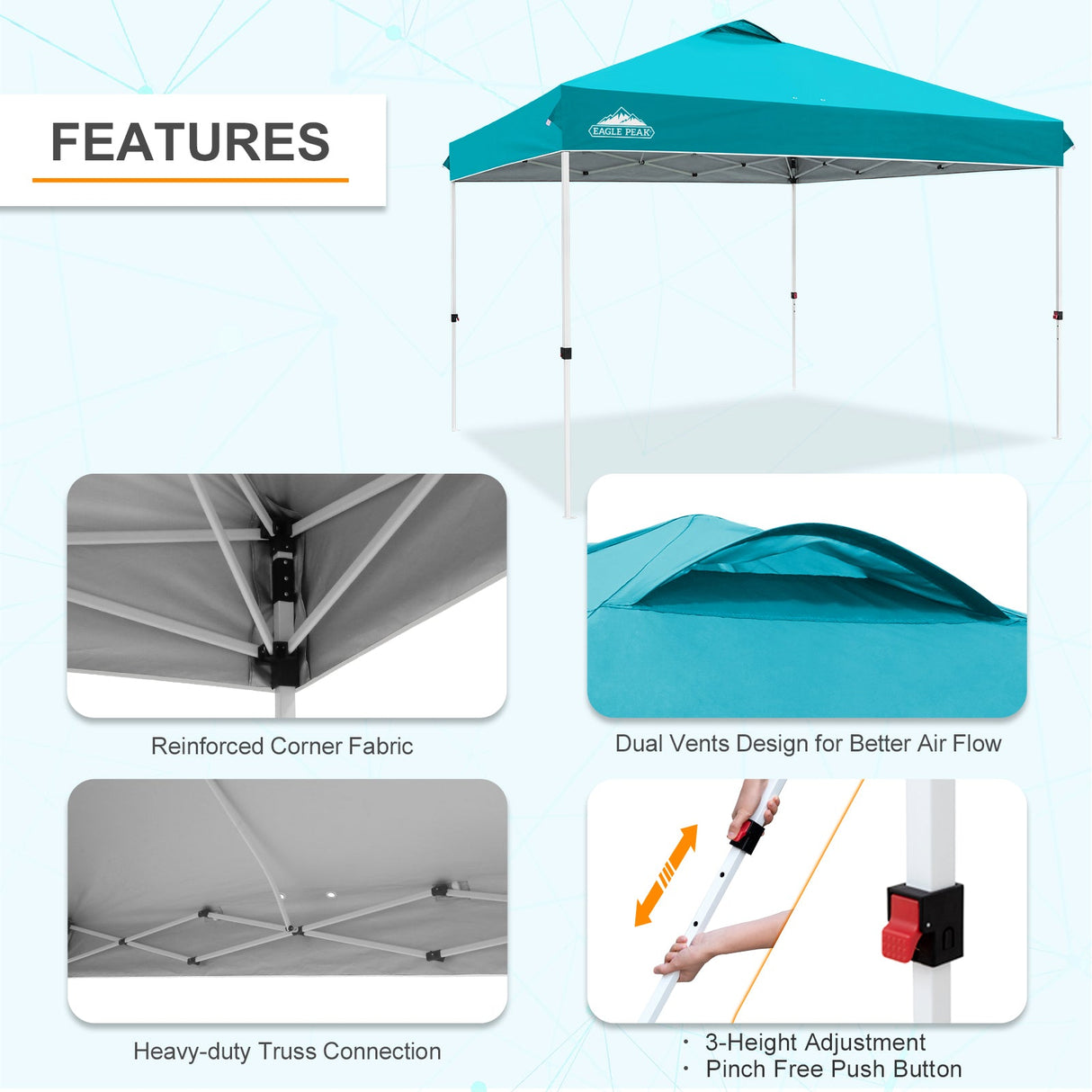 12x12 ft Pop Up Canopy Tent - Eagle Peak Custom Canopy Tent