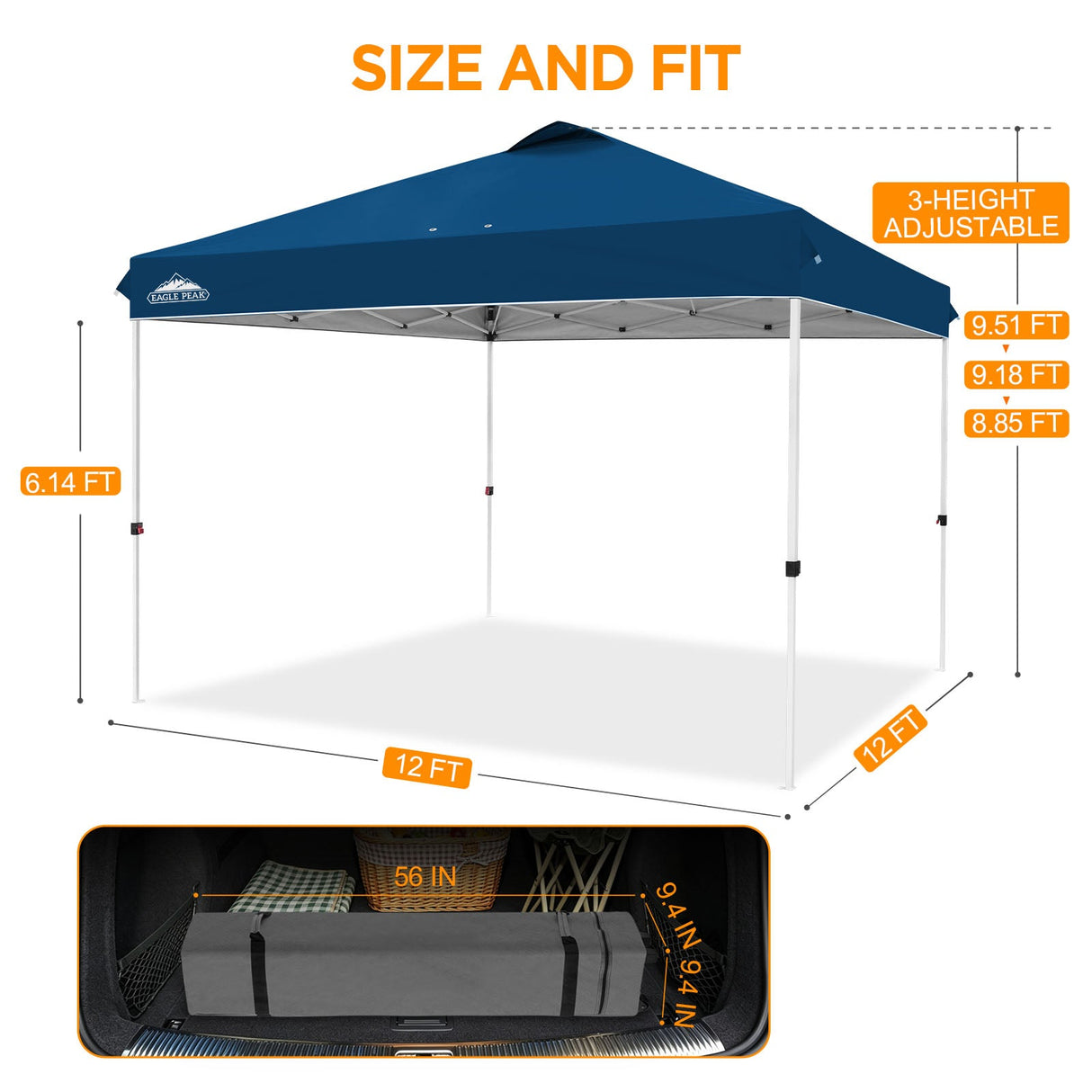 12x12 ft Pop Up Canopy Tent - Eagle Peak