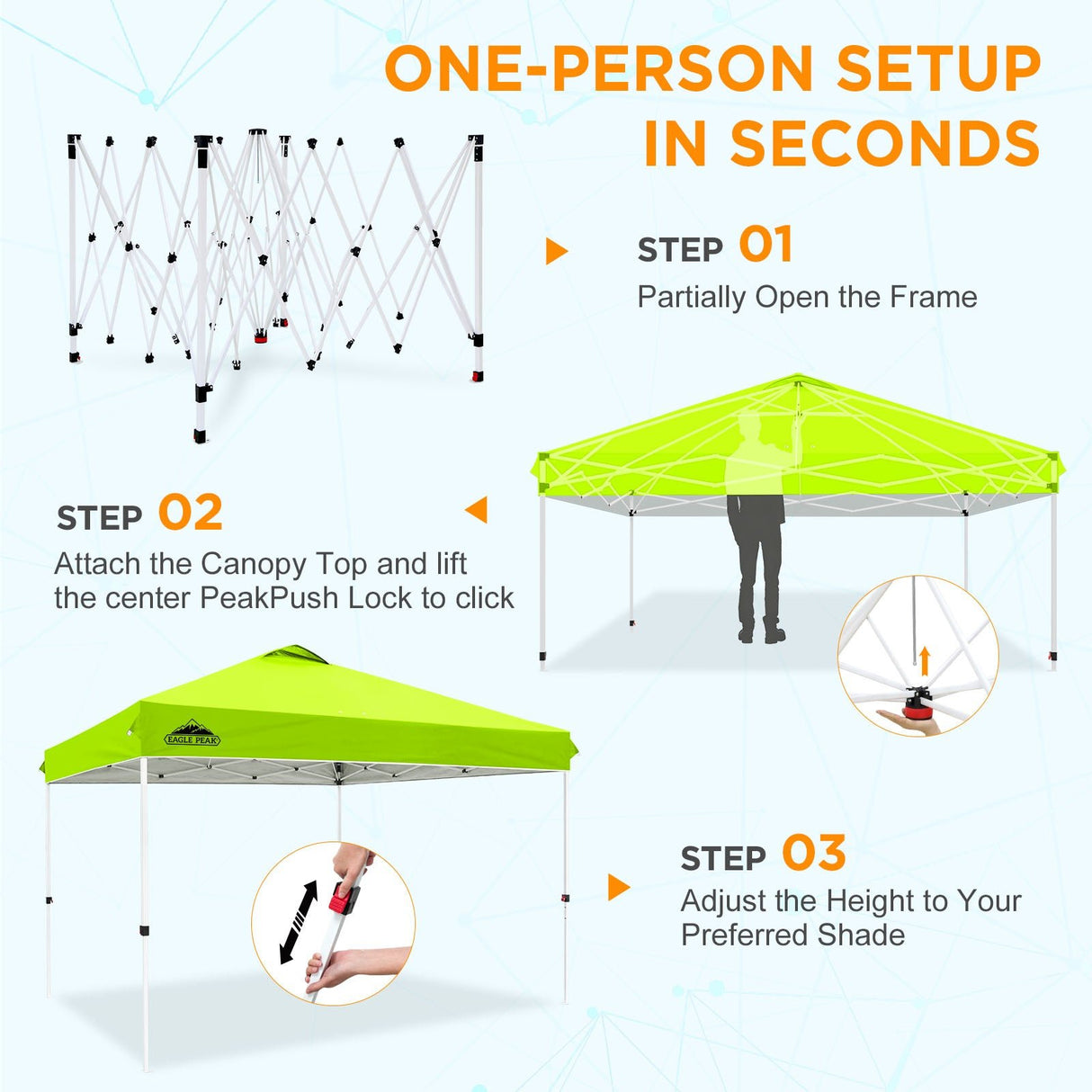 12x12 ft Pop Up Canopy Tent - Eagle Peak