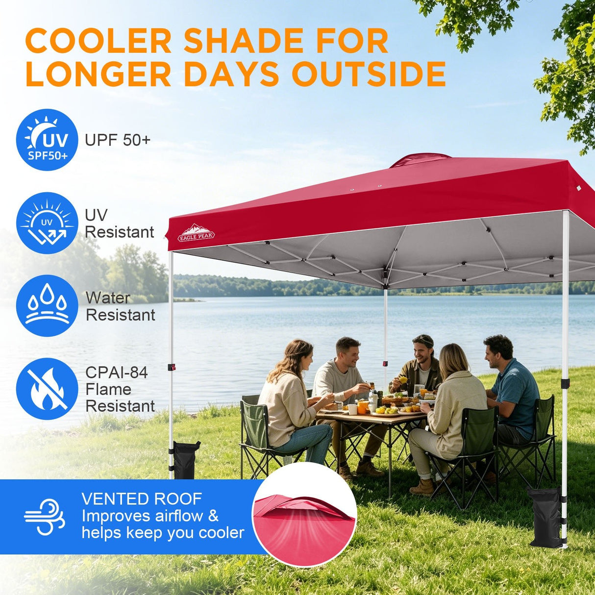 12x12 ft Pop Up Canopy Tent - Eagle Peak