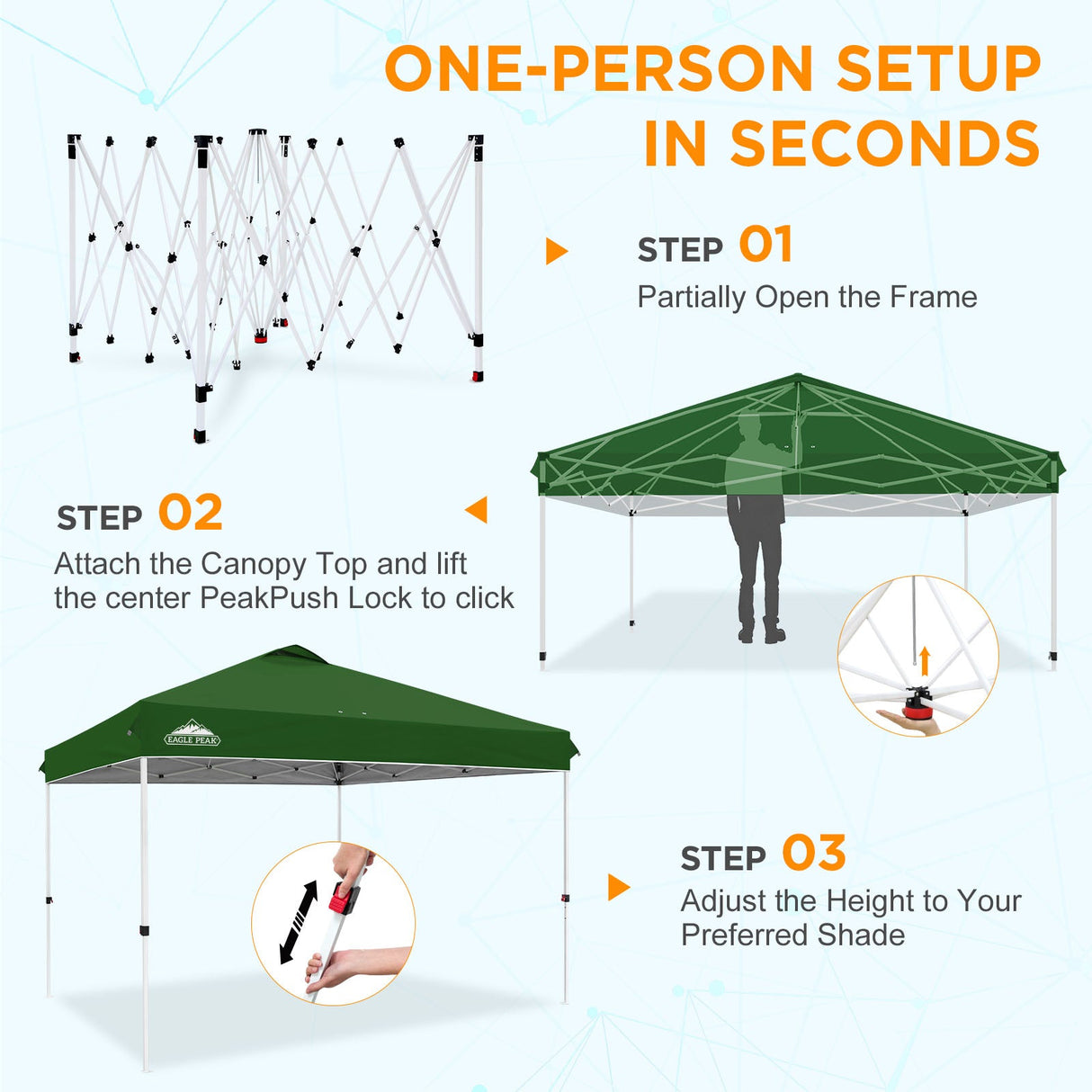 12x12 ft Pop Up Canopy Tent - Eagle Peak