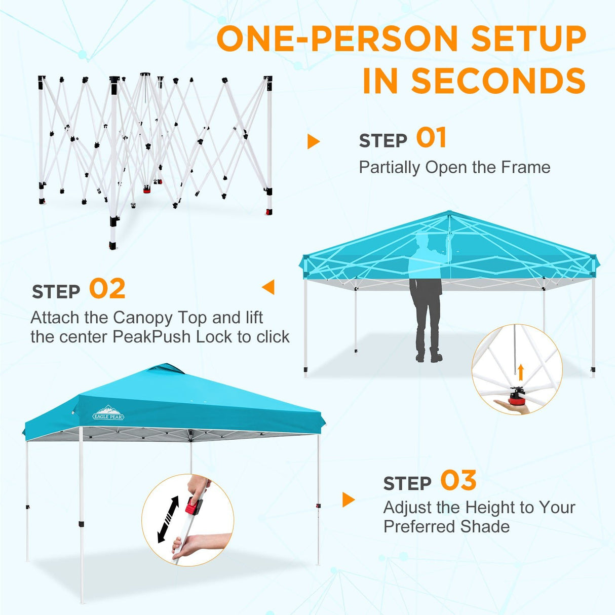 12x12 ft Pop Up Canopy Tent - Eagle Peak