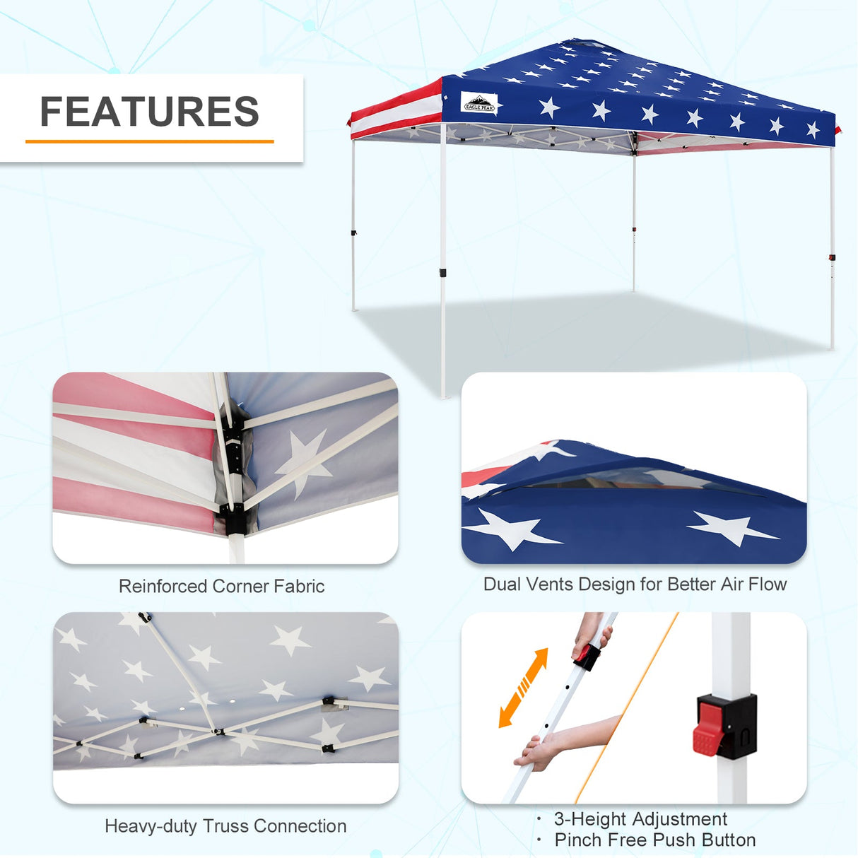 12x12 ft Pop Up Canopy Tent - Eagle Peak Custom Canopy Tent