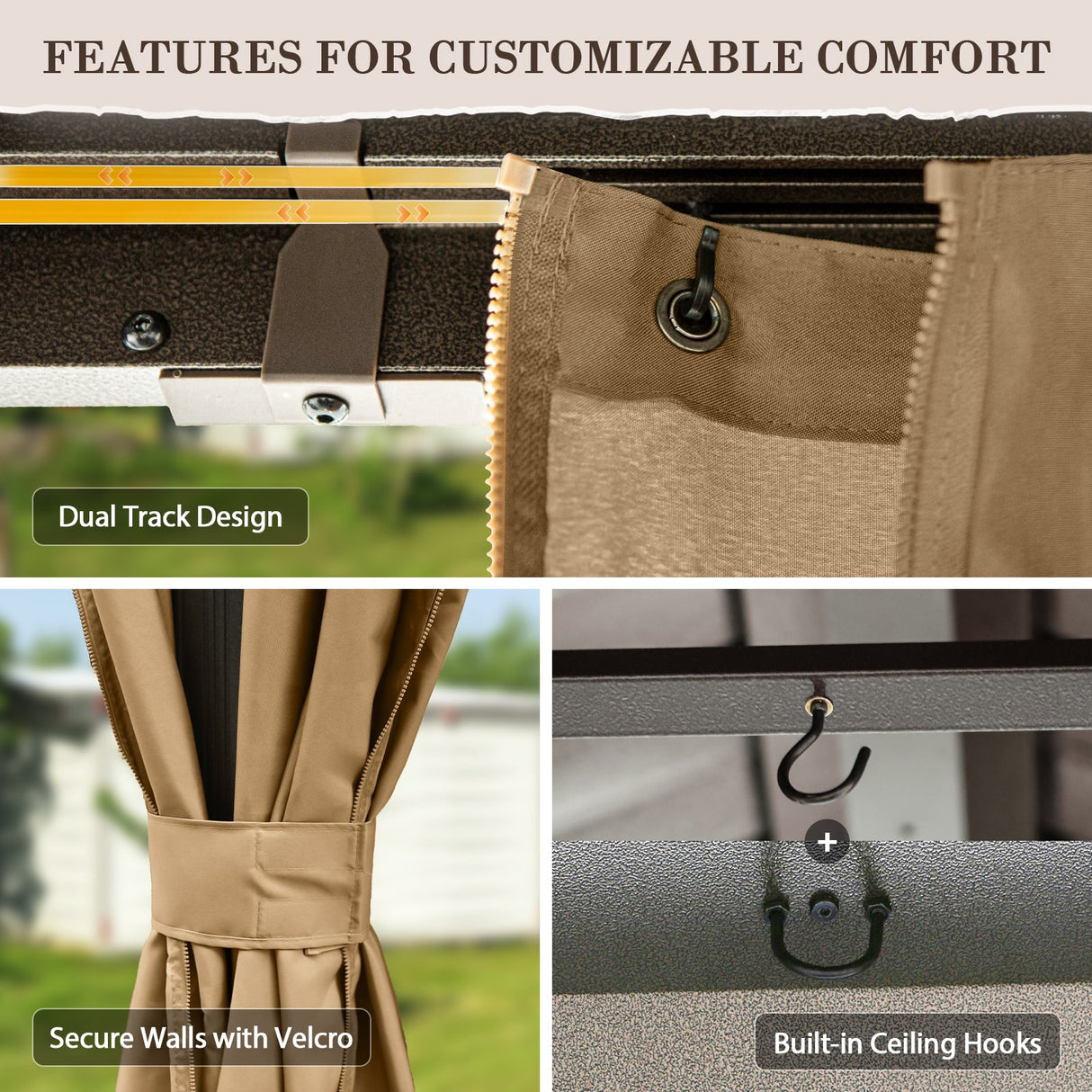 12x20 Hardtop Gazebo, Galvanized Steel Double Roof with Aluminum Frame - Eagle Peak Custom Canopy Tent