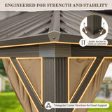 12x20 Hardtop Gazebo, Galvanized Steel Double Roof with Aluminum Frame - Eagle Peak Custom Canopy Tent