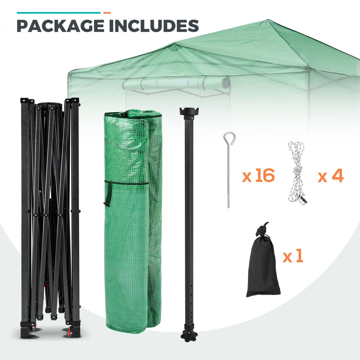 12x8 Portable Large Walk - in Pop Up Greenhouse - Eagle Peak