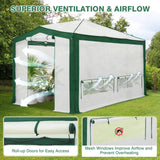 12x8 Portable Walk in Greenhouse with Polyester Reinforced Corners - Eagle Peak Custom Canopy Tent