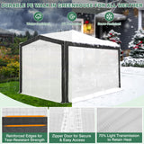 12x8 Portable Walk in Greenhouse with Polyester Reinforced Corners - Eagle Peak Custom Canopy Tent