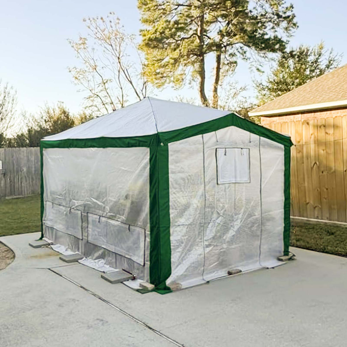 12x8 Portable Walk in Greenhouse with Polyester Reinforced Corners - Eagle Peak Custom Canopy Tent