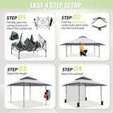 13x13 Pop Up Canopy Tent With Sidewall - Eagle Peak®