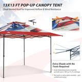 13x13 Straight Leg Pop Up Canopy Tent with 169 sqft of Shade - Eagle Peak®