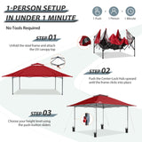 13x13 Straight Leg Pop Up Canopy Tent with 169 sqft of Shade - Eagle Peak Custom Canopy Tent