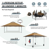 13x13 Straight Leg Pop Up Canopy Tent with 169 sqft of Shade - Eagle Peak Custom Canopy Tent