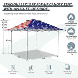 13x13 Straight Leg Pop Up Canopy Tent with 169 sqft of Shade - Eagle Peak Custom Canopy Tent