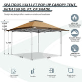 13x13 Straight Leg Pop Up Canopy Tent with 169 sqft of Shade - Eagle Peak Custom Canopy Tent