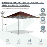 13x13 Straight Leg Pop Up Canopy Tent with 169 sqft of Shade - Eagle Peak Custom Canopy Tent
