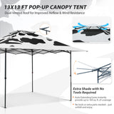 13x13 Straight Leg Pop Up Canopy Tent with 169 sqft of Shade - Eagle Peak®