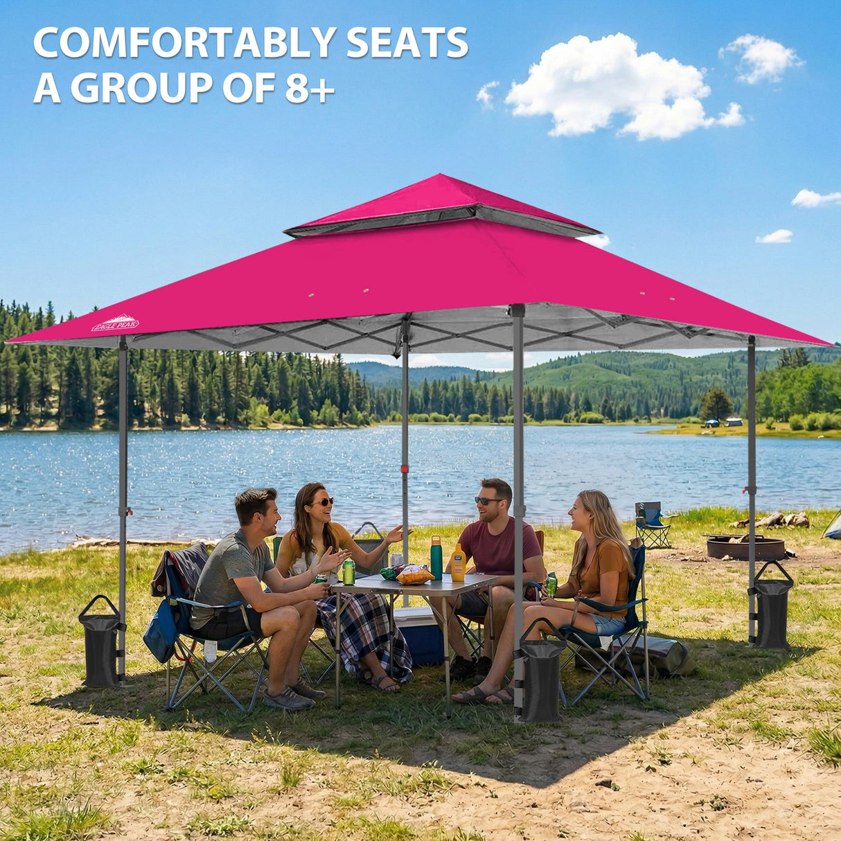 13x13 Straight Leg Pop Up Canopy Tent with 169 sqft of Shade - Eagle Peak®