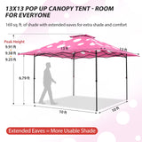 13x13 Straight Leg Pop Up Canopy Tent with 169 sqft of Shade - Eagle Peak