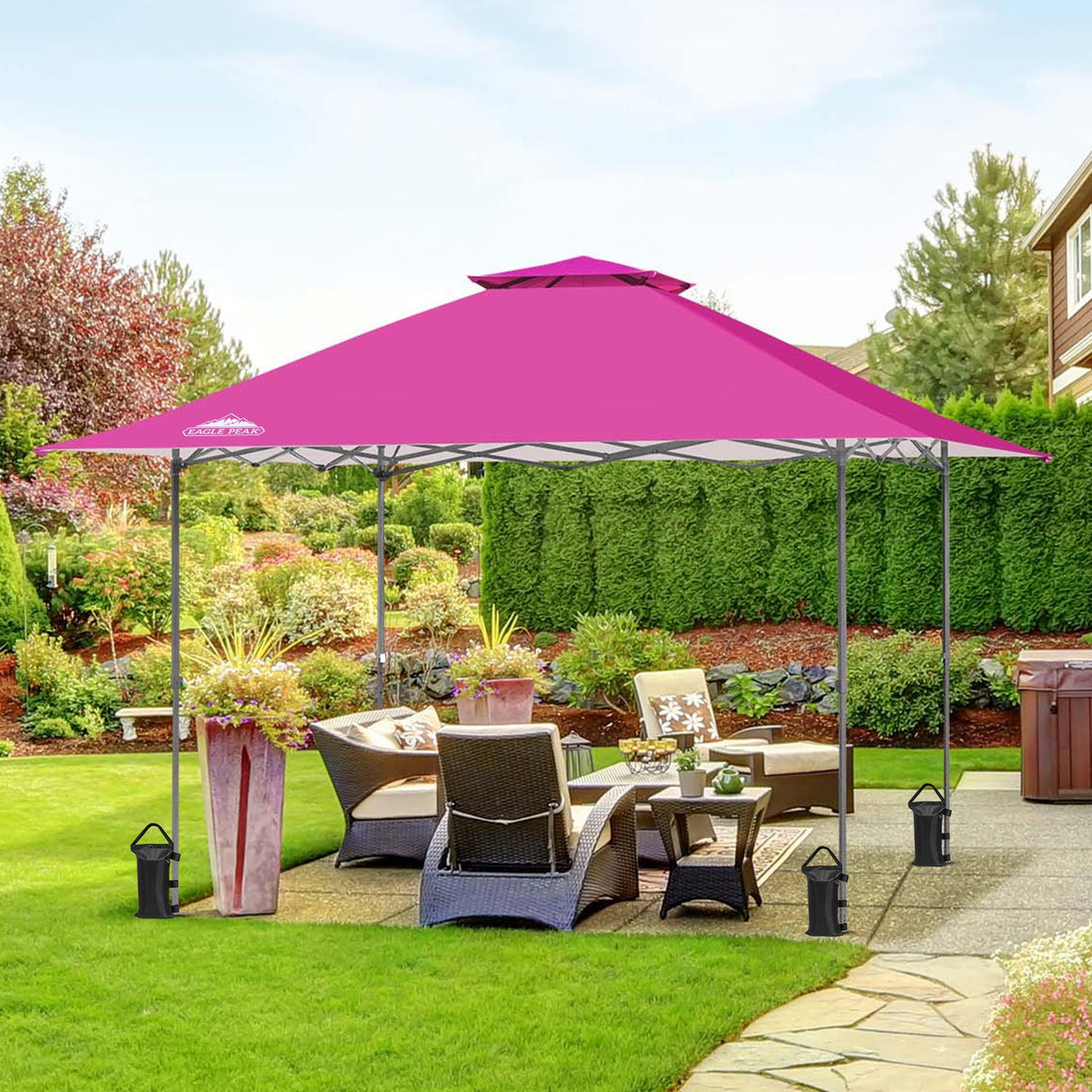 13x13 Straight Leg Pop Up Canopy Tent with 169 sqft of Shade - Eagle Peak Custom Canopy Tent