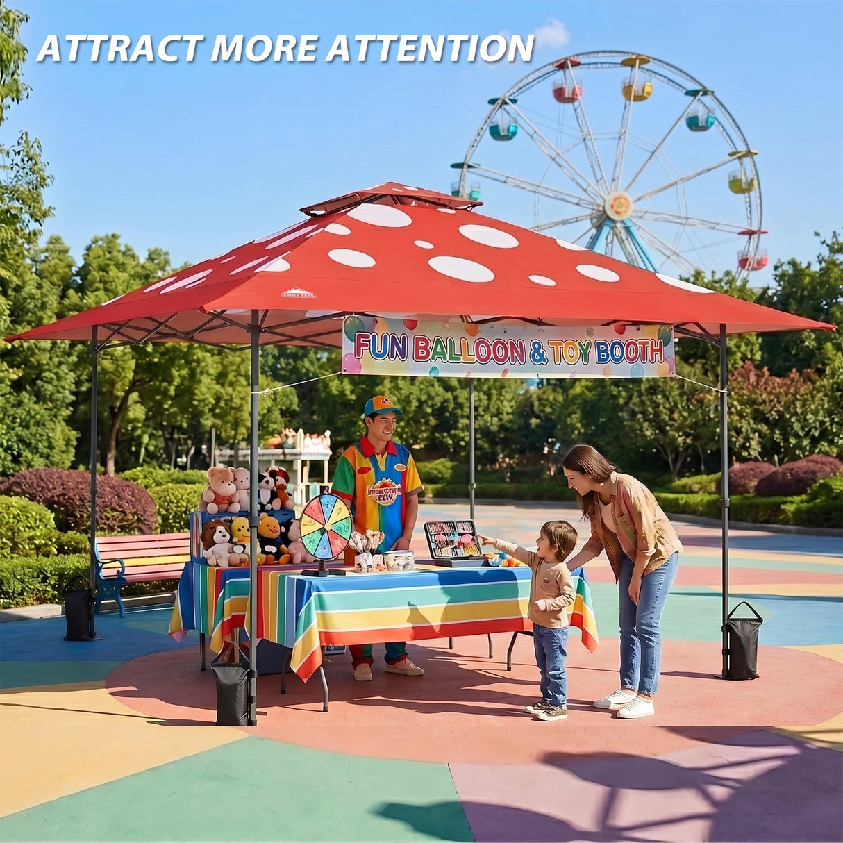 13x13 Straight Leg Pop Up Canopy Tent with 169 sqft of Shade - Eagle Peak®