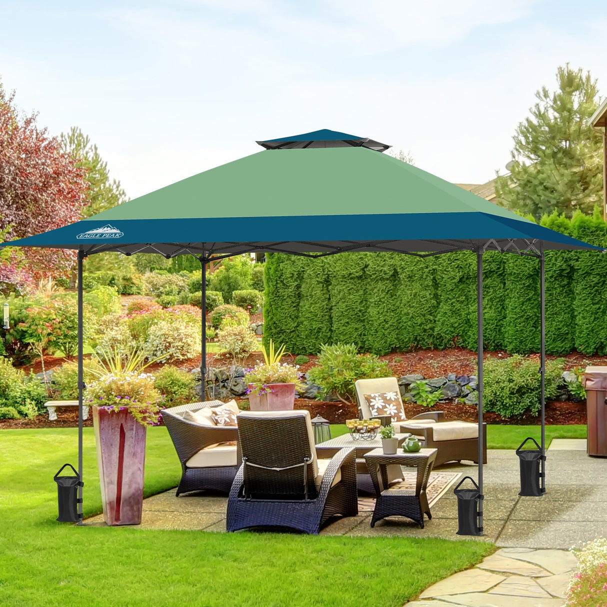 13x13 Straight Leg Pop Up Canopy Tent with 169 sqft of Shade - Eagle Peak Custom Canopy Tent