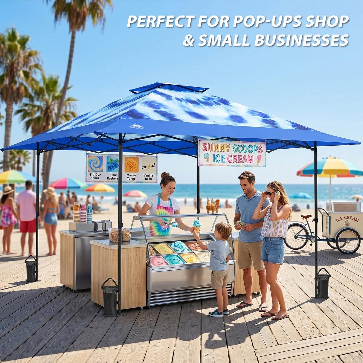 13x13 Straight Leg Pop Up Canopy Tent with 169 sqft of Shade - Eagle Peak®