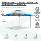 13x13 Straight Leg Pop Up Canopy Tent with 169 sqft of Shade - Eagle Peak Custom Canopy Tent